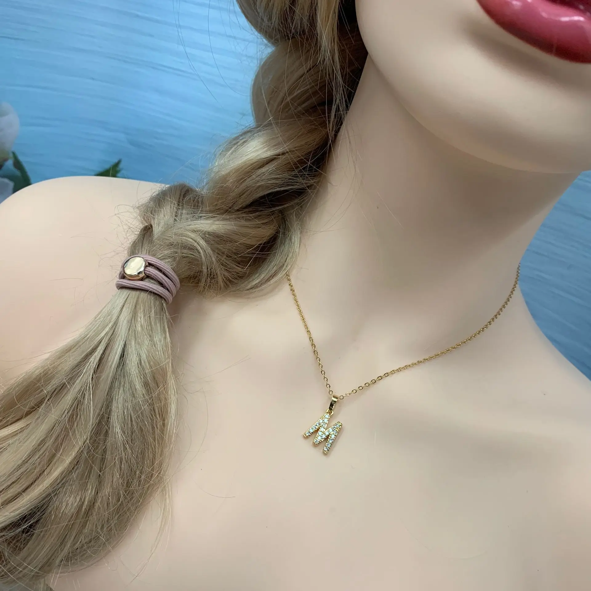 Кулоны в виде букв из кубического циркония медные мини подвески золотого и