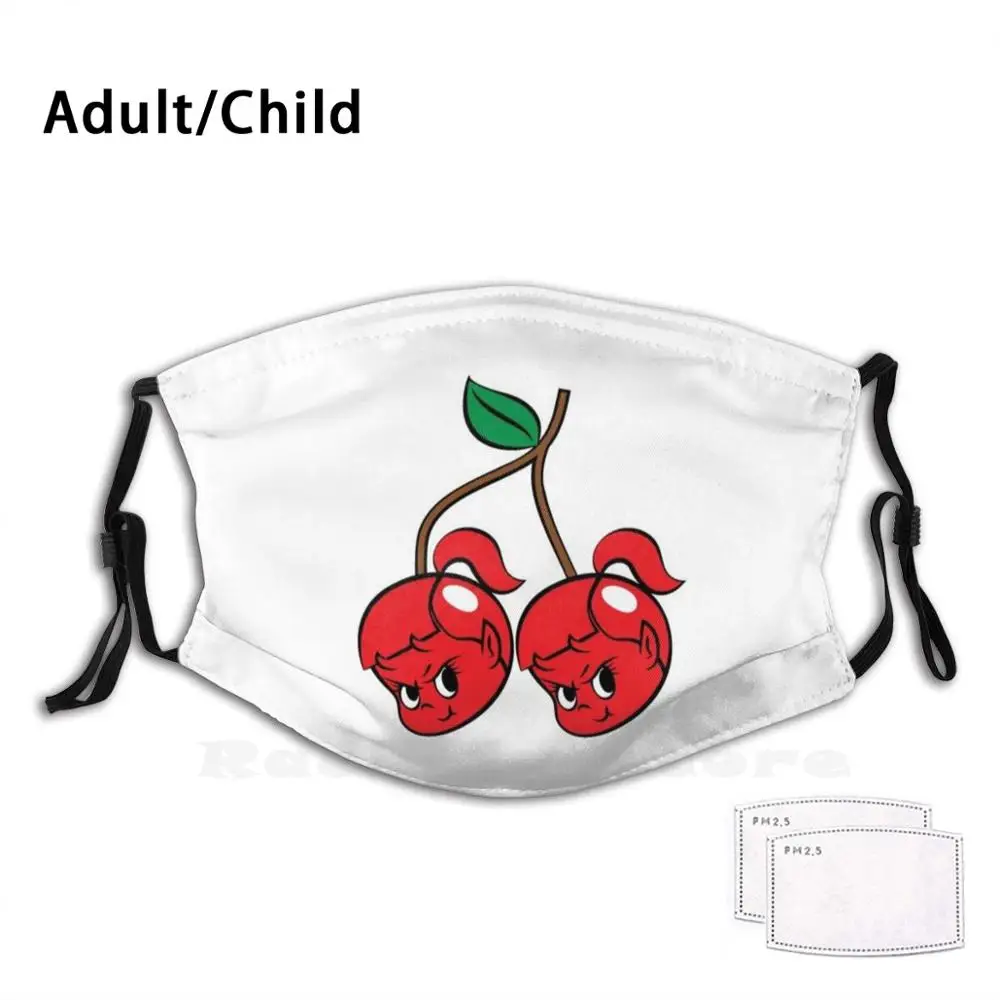 Маска для лица многоразовая с фильтром Pm2.933 и забавным принтом Вишневый Демон |