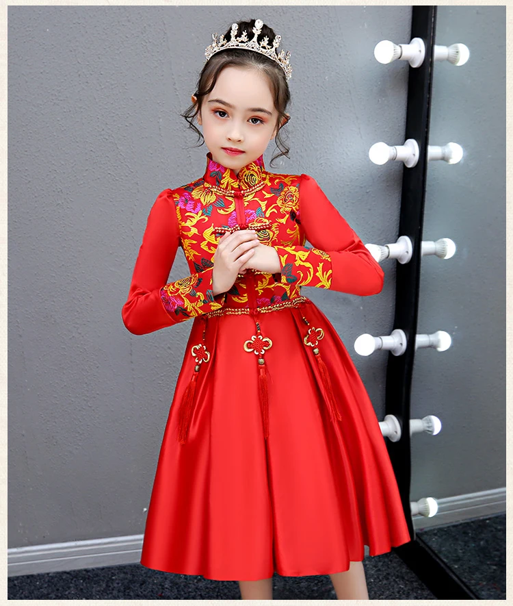 Новогоднее платье vestido Платья для первого причастия с цветочным узором девочек