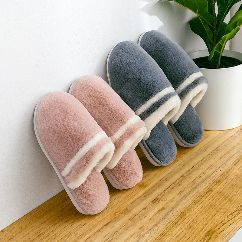 

Winter Female Slippers Flannel Sofr Comfortable Women House Slippers Candy Color Luxury Shoes Warm Bedroom Scuff slippers