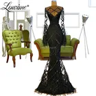 Черные вечерние платья с блестками и перьями, индивидуальное оформление, для свадеб, 2019, Новое поступление, платье-Русалка для выпускного вечера, платье для вечеринки