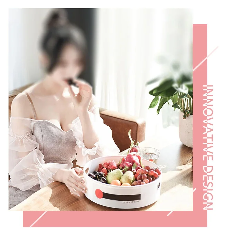 

Multi-Function Anti-Skid Rotary Storage Tray Non-Slip Rotating Storage Tray Fruit Snack Storage Box Food Plate Desktop Organizer
