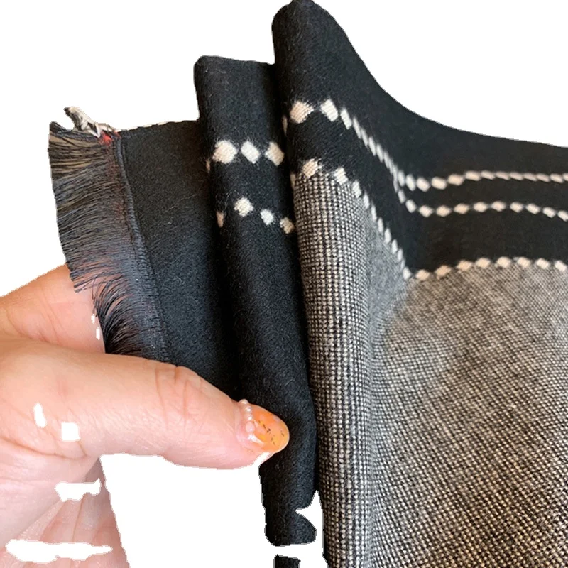 

Korean Design Versatile Color Matching Double-sided Imitation Cashmere Scarf Dual-use Warm Bib Imitation Wool Shawl Women