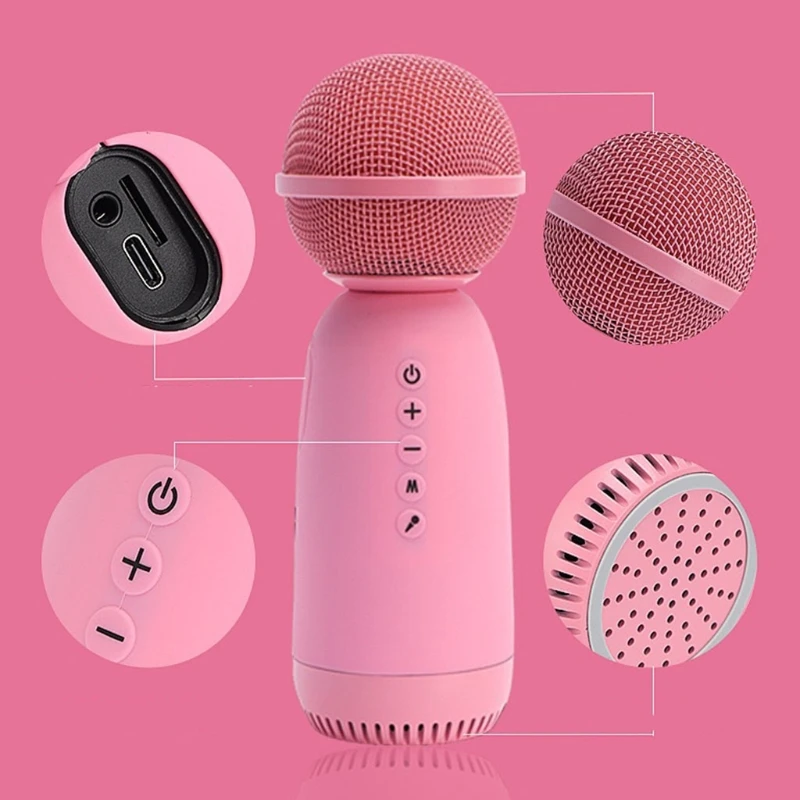 

2021 New Magic Voice Mode Bluetooth Speaker Echo Reverb Microphone 5 Color Choice Singing Toy Microphone for Babies and Toddlers