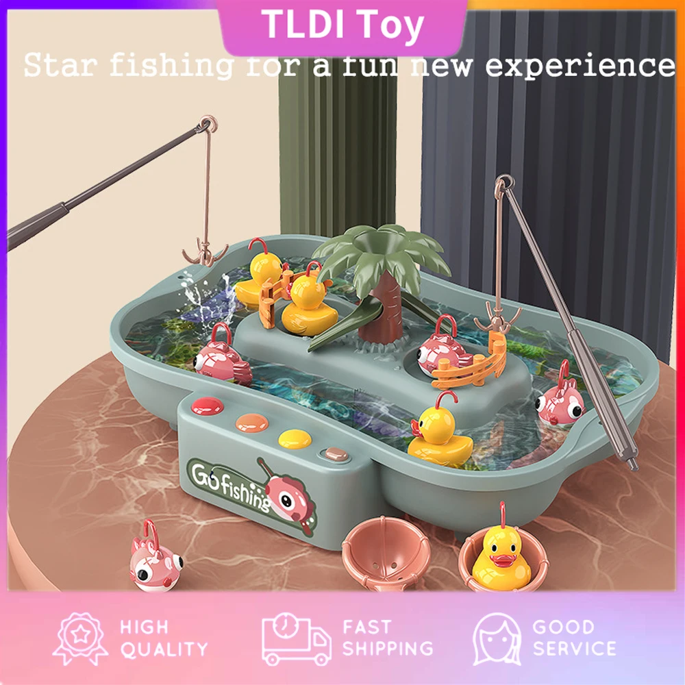 

Детская настольная рыболовная игра Монтессори от 13 до 24 месяцев, детские игрушки для мальчиков и девочек, водный стол, музыкальные подарки