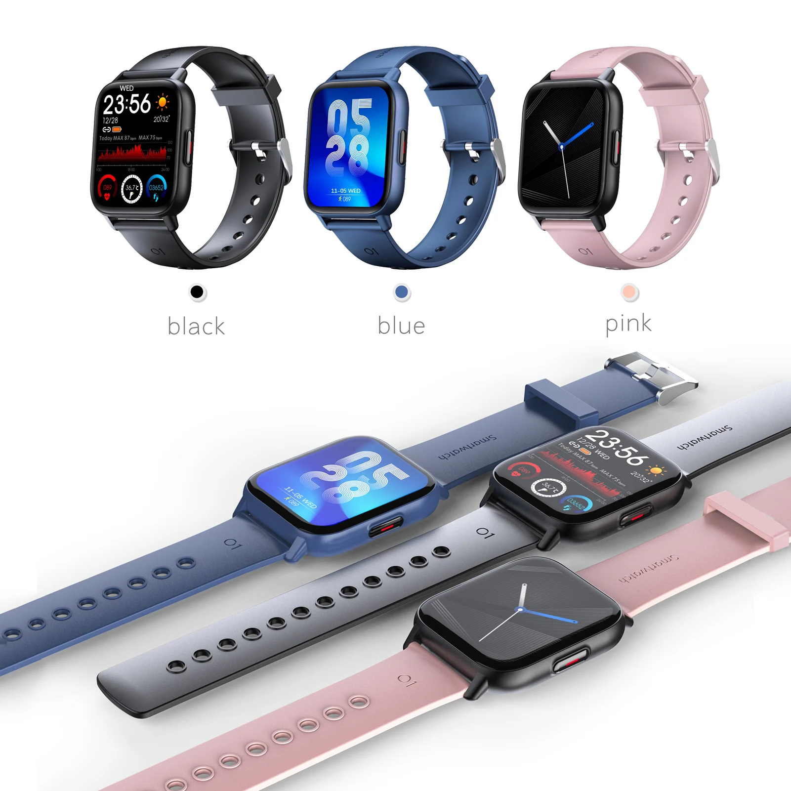

Smart Watch QS16pro Men 1.69" Full Touch Screen Fitness Tracker IP67 Waterproof Temperature Heart Rate Monitor Sports Smartwatch