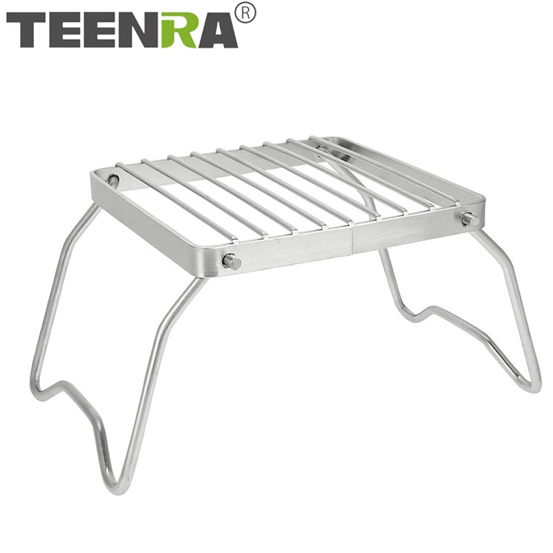 TEENRA Folding BBQ Grill Stainless Steel Barbecue Mini Portable Burner Stove Stand Tools | Дом и сад