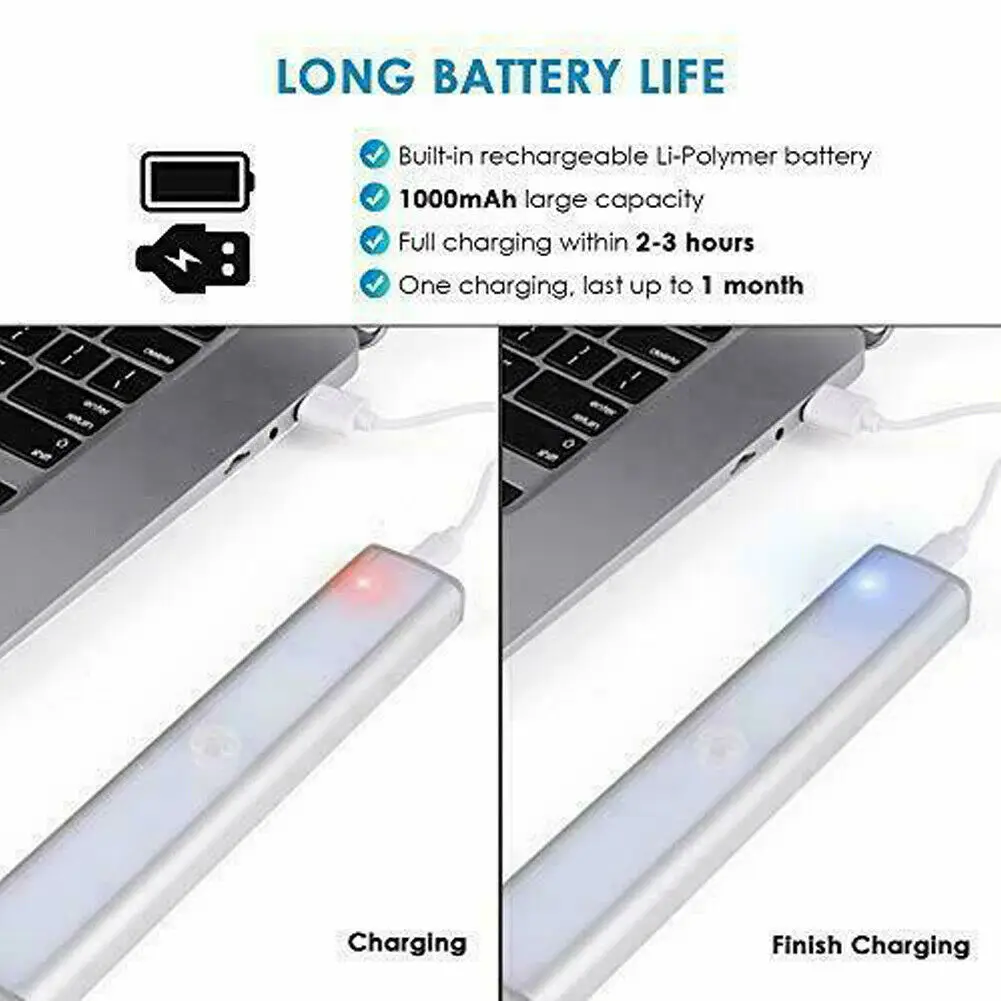 20 светодиодный движения Сенсор шкаф светильник s Беспроводной под USB