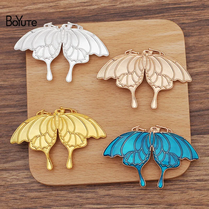 

BoYuTe (10 Pieces/Lot) 59*39MM Alloy Butterfly Materials Handmade DIY Jewelry Accessories for Ancient Palace Hair Jewelry Making