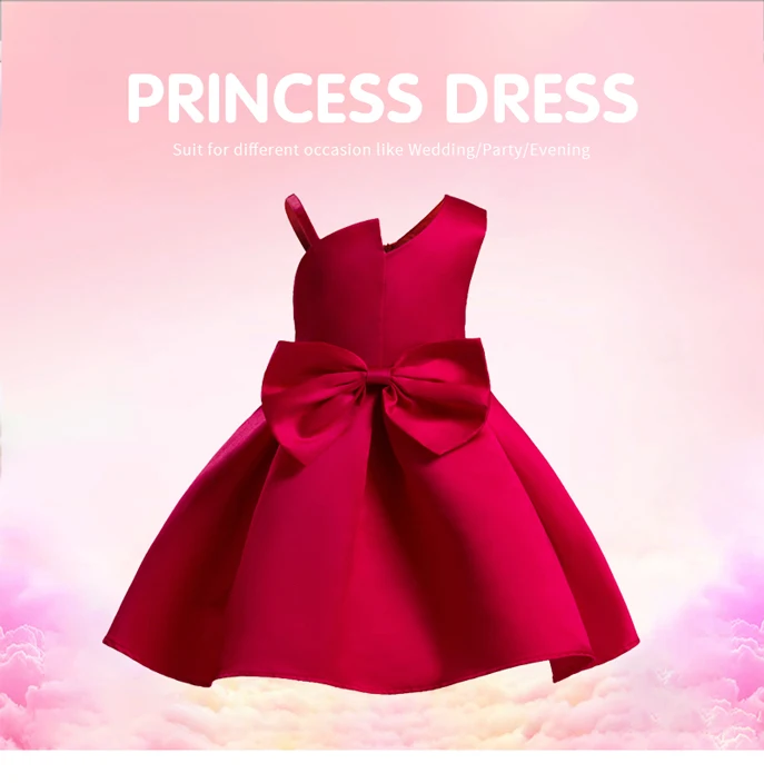Petit Camelia/нарядное платье для девочек на свадьбу официальная одежда платье принцессы с бантом Детские платья для девочек, детские костюмы для детей 3, 5, 7, 9 лет