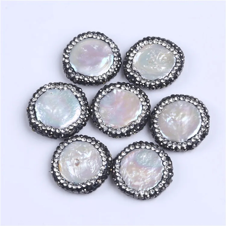 Горячая Распродажа монета Пресноводный Жемчуг свободный большой выложенный