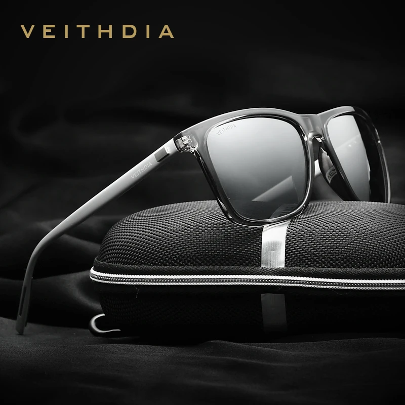 Солнцезащитные очки VEITHDIA унисекс винтажные с поляризационными стеклами из TR90 в