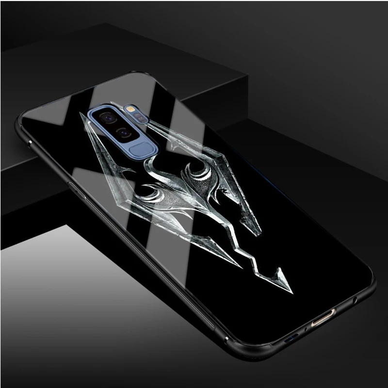 Чехол для телефона из закаленного стекла с логотипом Skyrim Samsung Galaxy S8 S9 S10 S20 PLUS J8 J6 J4