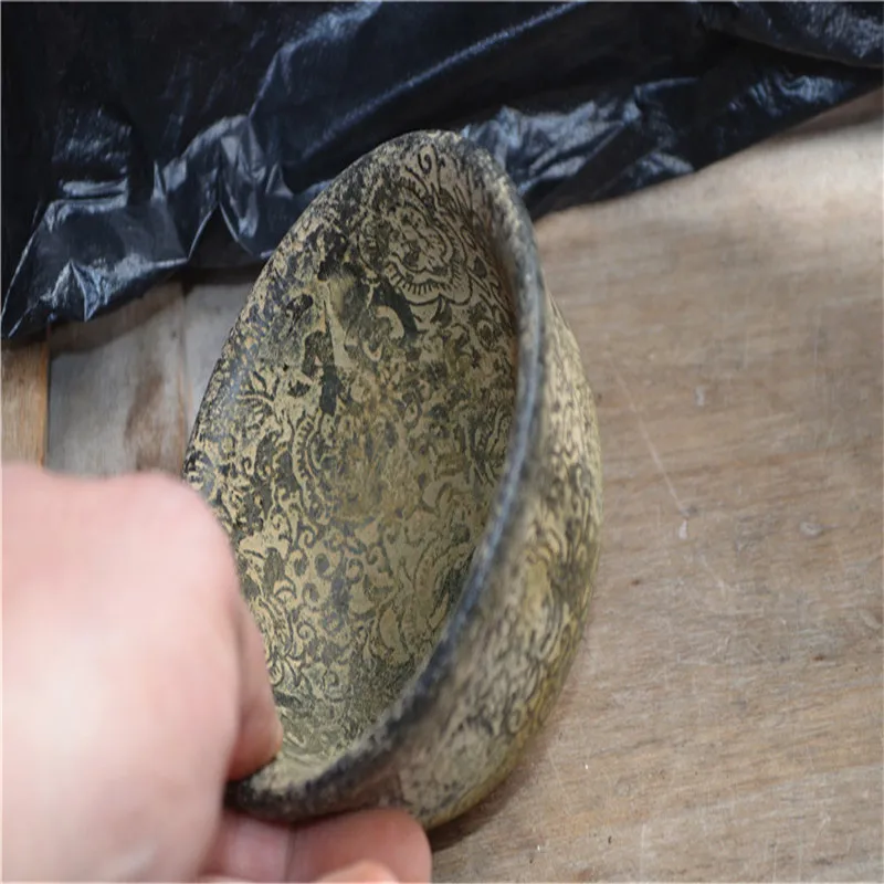 Китайские старые нефритовые чашка украшения Скульптура старых иероглифов и