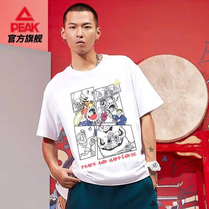 

Мужская футболка с круглым вырезом Peak, модная футболка с мультяшным рисунком, новинка 2021