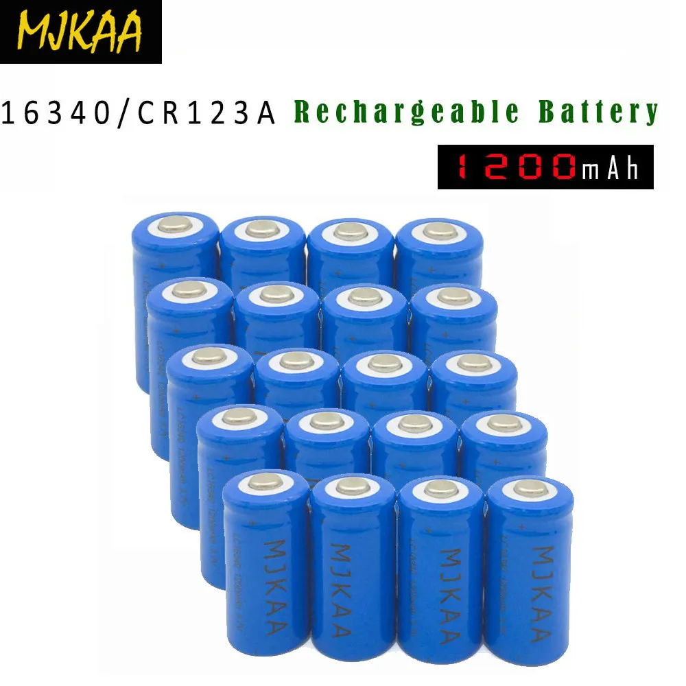 10/20 штук 16340 CR123A 3,7 V 1200 мА/ч, литий-ионный аккумулятор Перезаряжаемые батареи
