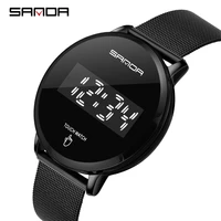 sanda new design fashion mens watches touch screen digital watch led display waterproof wristwatch for men clock relogio 8003