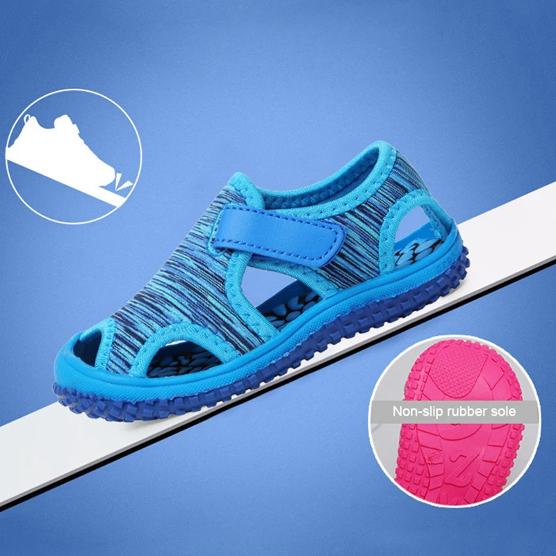 

Miqieer Spring Girls Sandals Baby Boys Toddler Breathable Summer Sneakers Soft Soles Non-slip Children Beach Shoes Kids Sandals