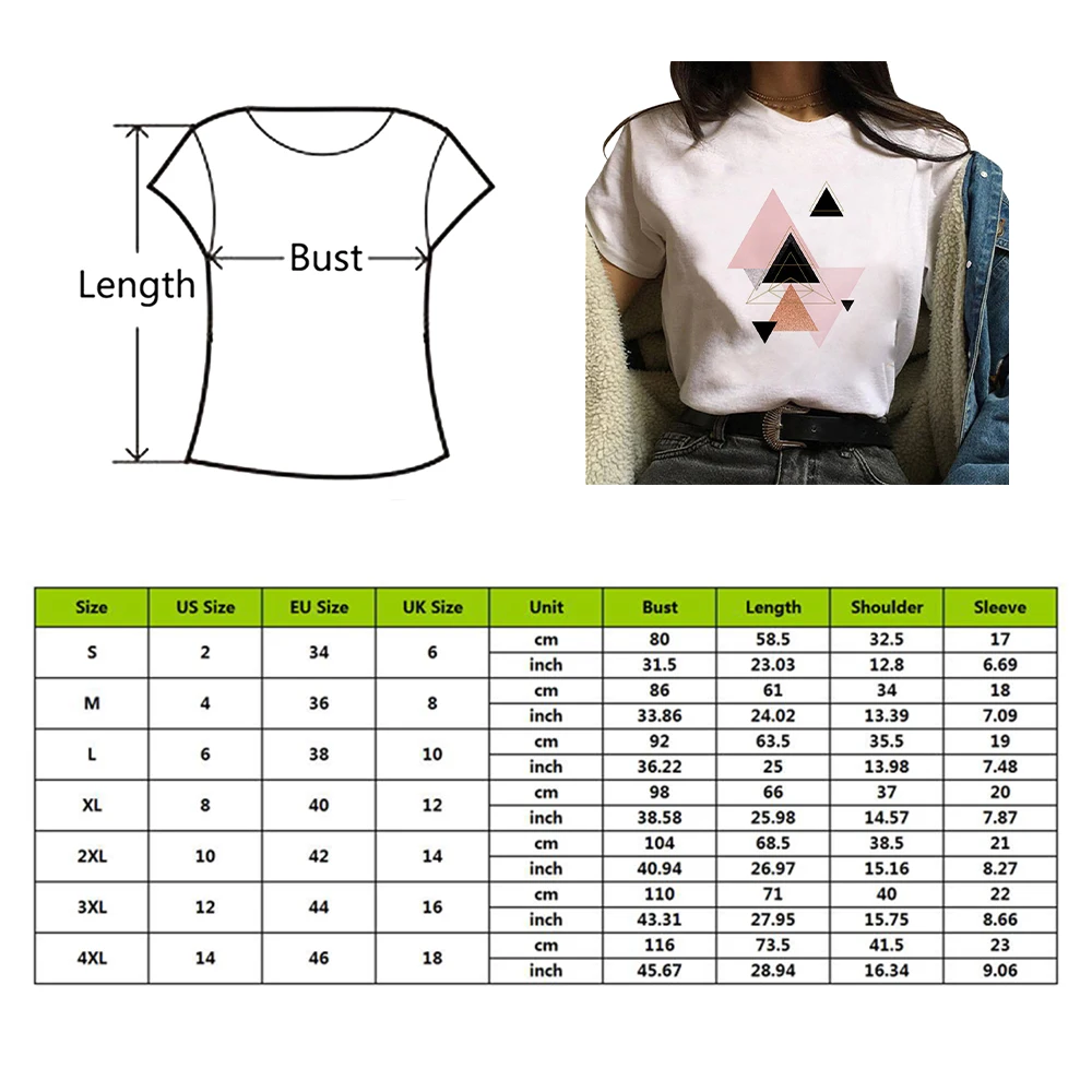 

Geometry Printed Women T-Shirt Female 90s Graphic T-shirt Harajuku Tops Tee Cute Short Sleeve Animal tshirt Tshirts Plus Size