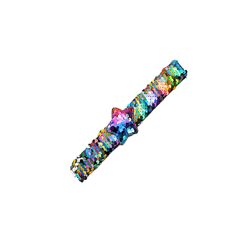 12pcs Mermaid Slap Bracelet Star Two-Color Reversible Sequin Magic Flip Wristband Party Favors for Boys Girls | Аксессуары для