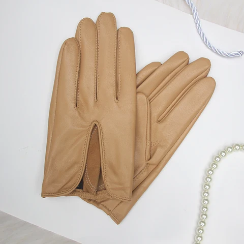 Женские кожаные перчатки WARMTH WAY розово-черные