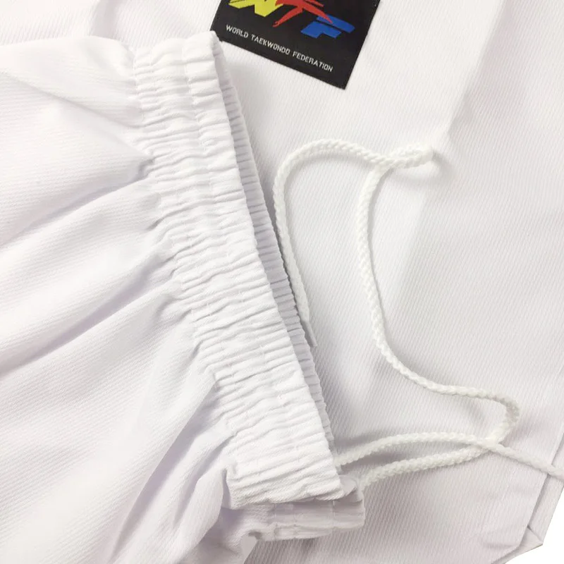 Традиционный белый WTF тхэквондо Basic Uniform Дети Взрослый костюм Gi Dobok Униформа
