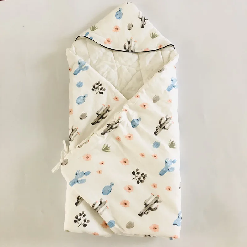 cactus cotton От 0 до 6 месяцев, белое детское одеяло, двухслойный флисовый детский конверт, спальный мешок для новорожденных, детское постельное белье, одеяло - Цвет: cactus cotton