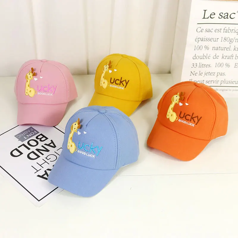 

48-52cm 1-5 years old 2021 New Spring Autumn Children Headdress Cute Deer Hat Boys Girls Lucky Baseball Cap Joker Sunshade Hat