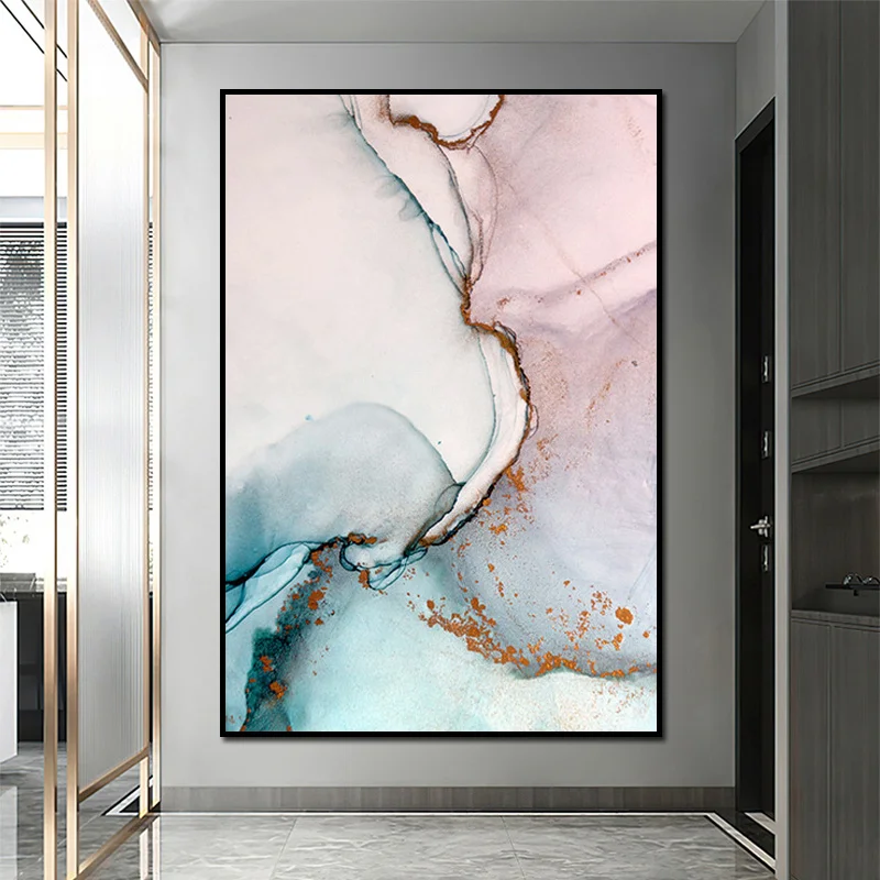 

Abstract Decorative Paintings Blue Pink Purple Marble Pattern Wall Posters HD Print Modern Art Canvas Pictures Nordic Home Mural