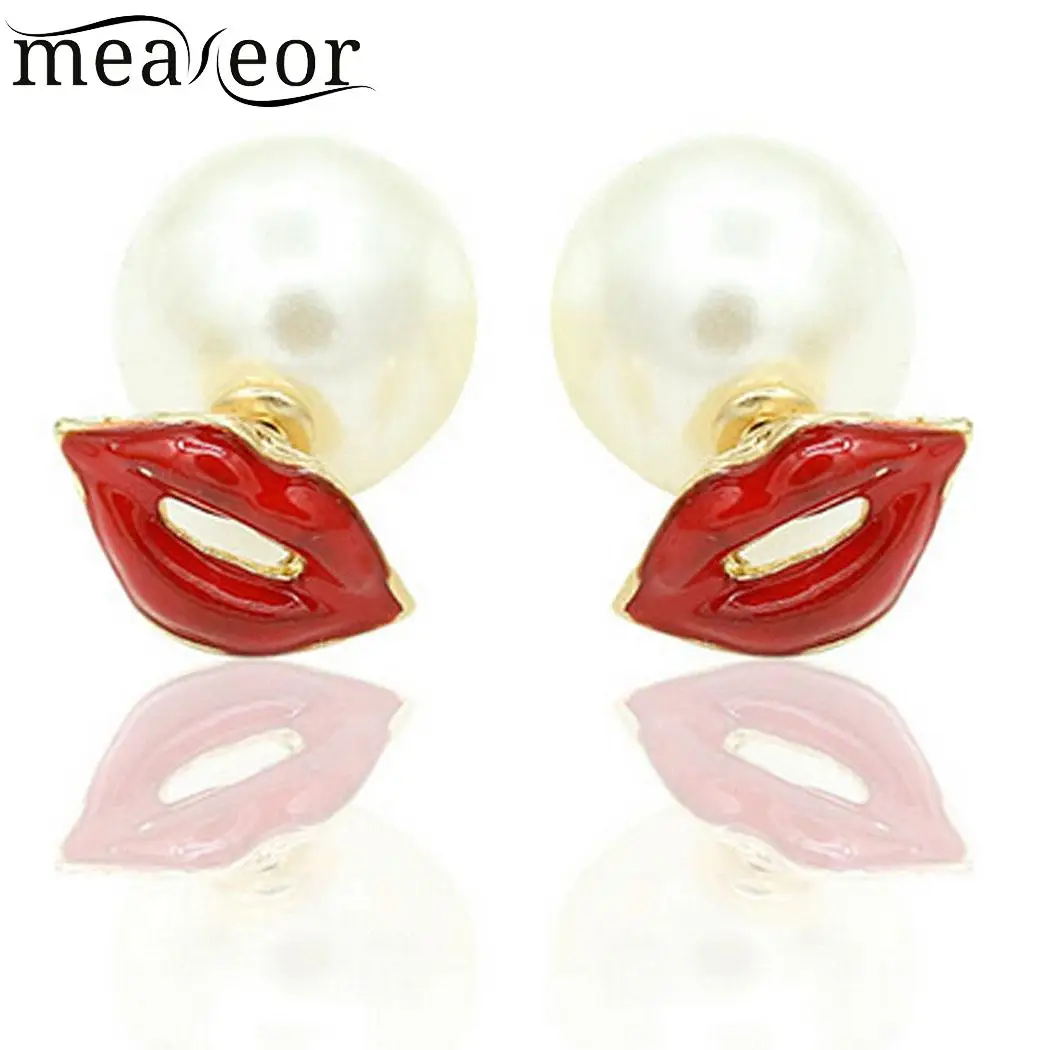 Женские Модные Элегантные повседневные серьги-гвоздики с имитацией губ 1 3 см/0 5