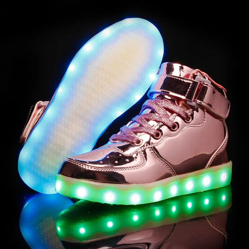 LED luminous shoes autumn winter cross-border 2019 high-cut men boy girl women casual sports | Обувь