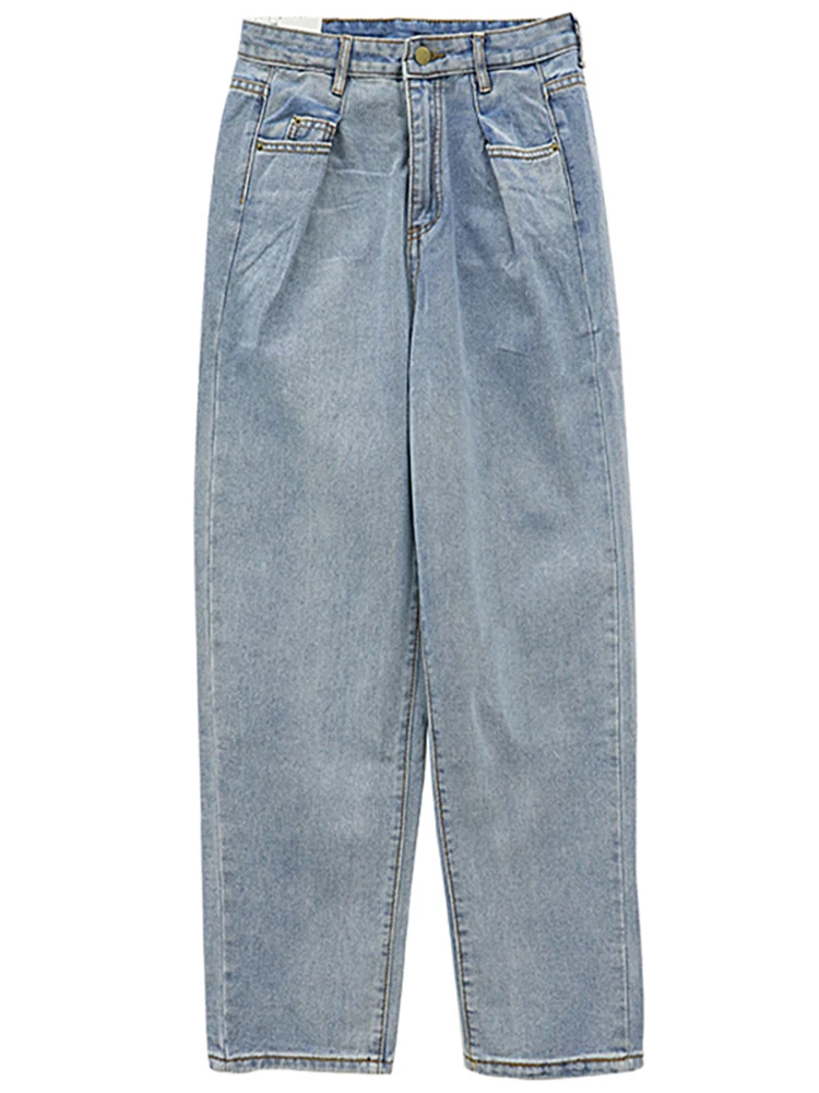 

Spring and autumn new high waist was thin straight pants loose nine points jeans trousers women jeans woman