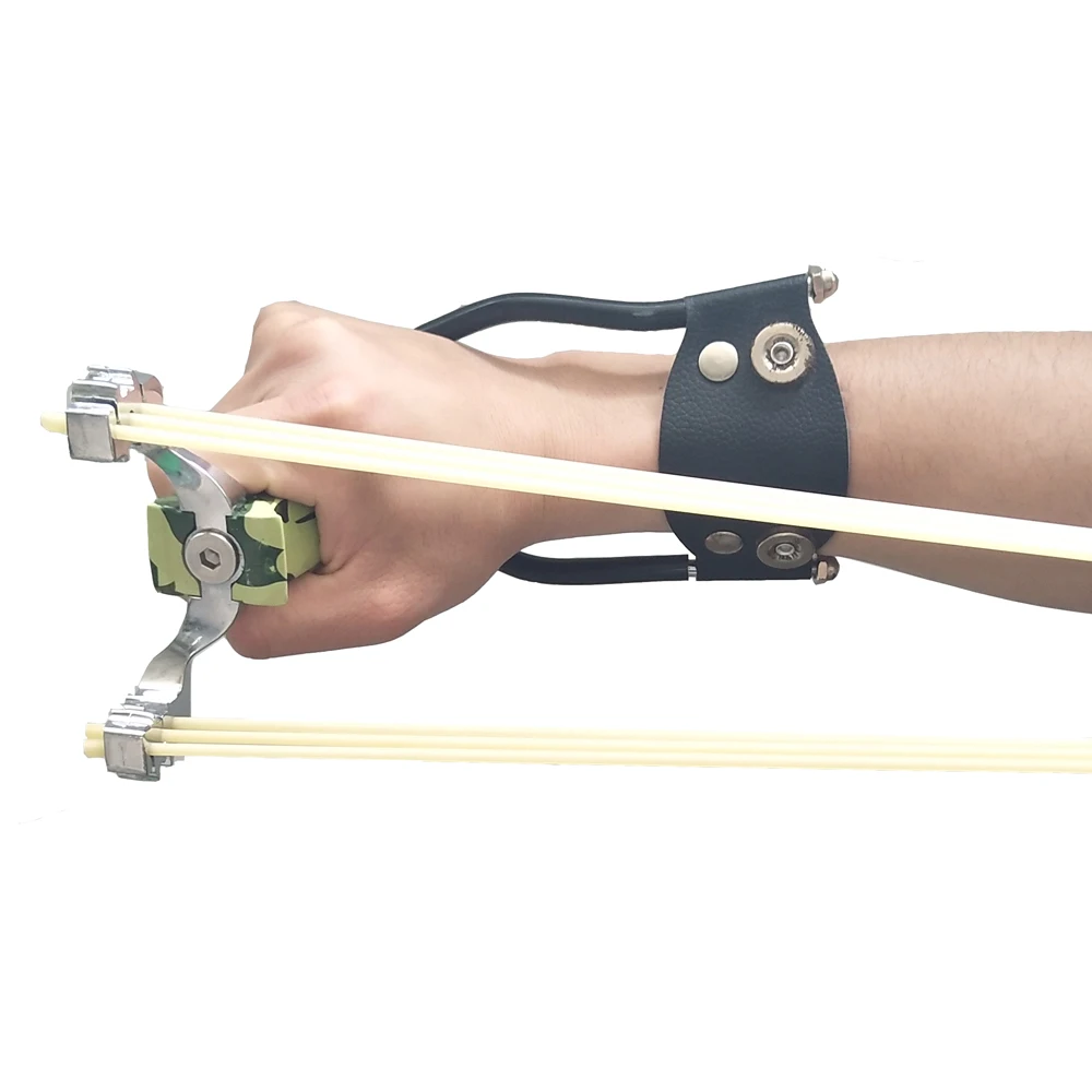 

New Slingshot in Alloy Stainless Steel with Rubber Band Bullet for Wolf King Toys Outdoor Games and Archery Shooting Hunting