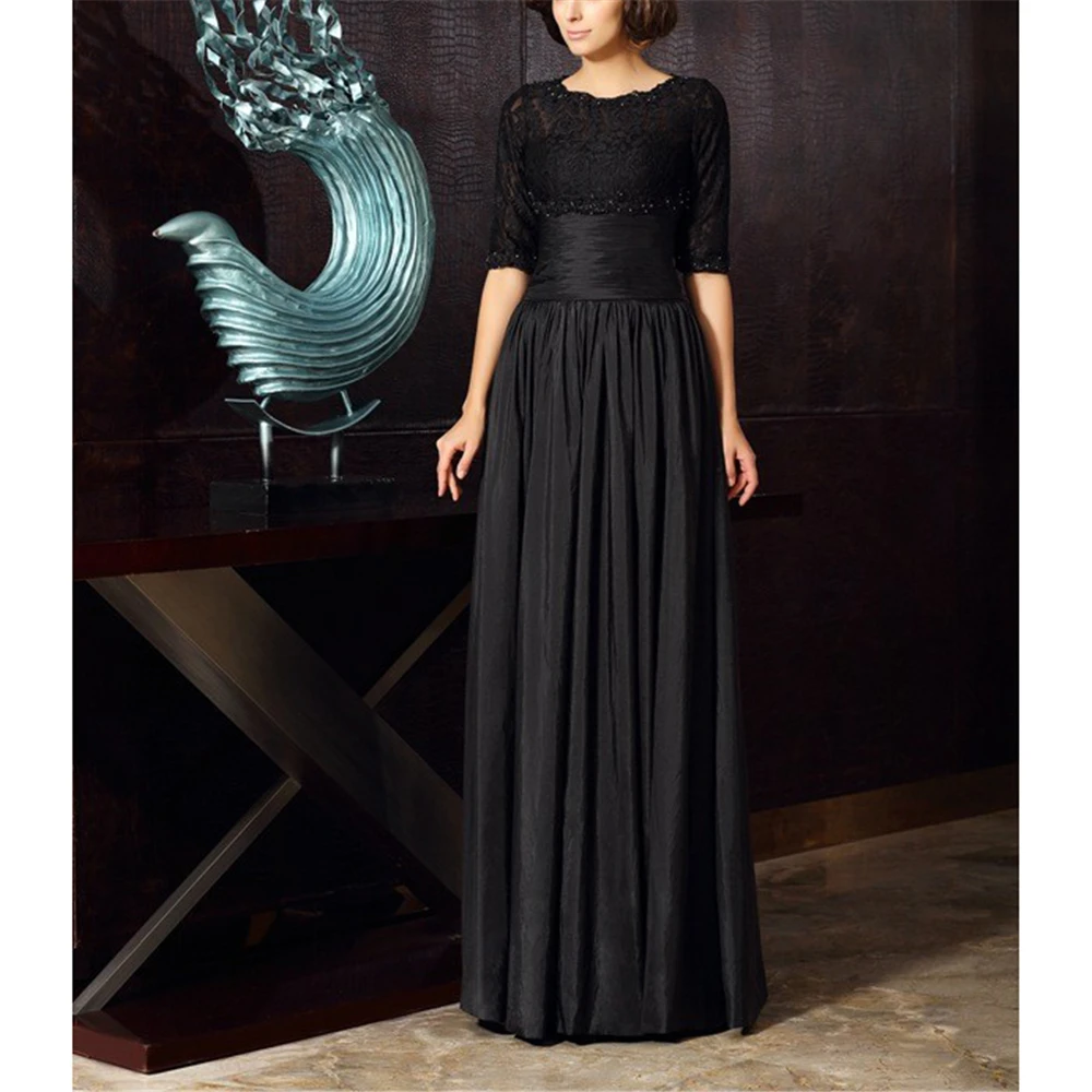 Черный плюс размер мать невесты пальто в форме платья а-силуэта великолепные