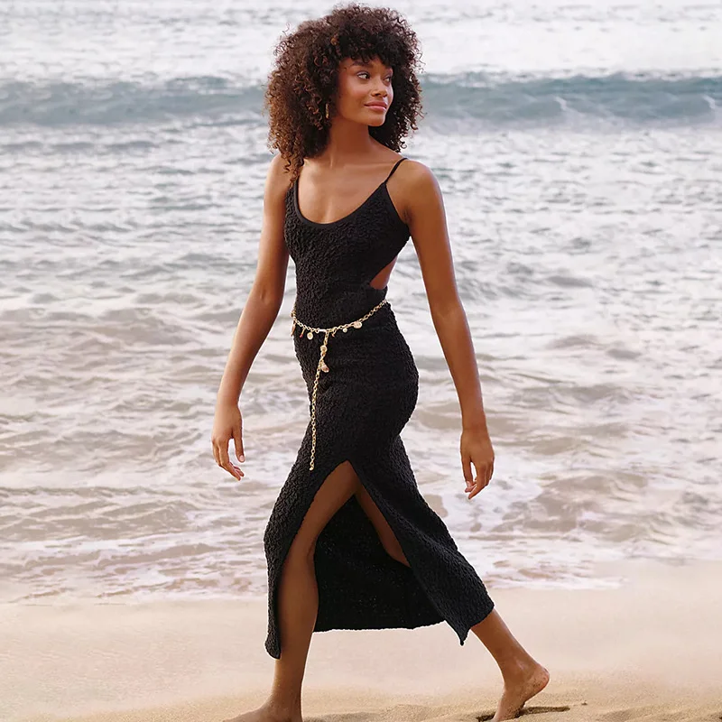 

Q21ds447 женское 2021 летнее Новое однотонное платье без рукавов с открытой спиной на шнуровке