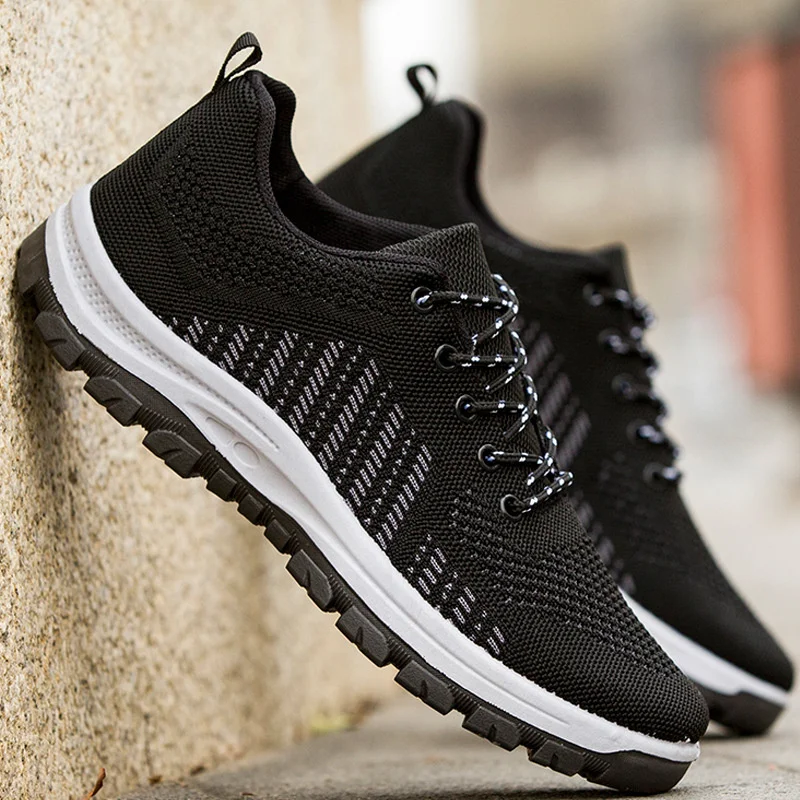 

Breathable flying woven sports shoes men's air cushion breathable casual mesh running shoes men's shoes 2021 new