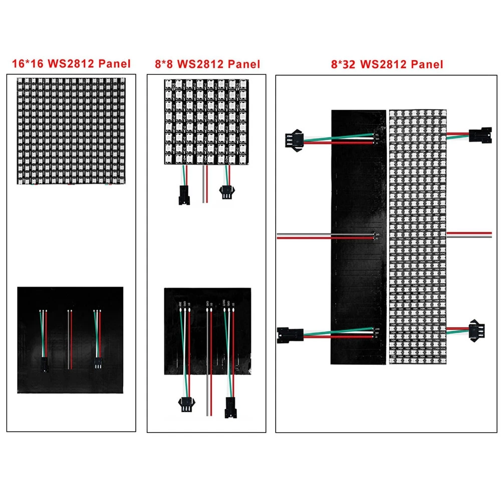 1 ~ 2 шт. WS2812B 8X8 8x32 16x16 Пиксельная панель гибкий матричный экран WS2812 IC RGB 5050 SMD