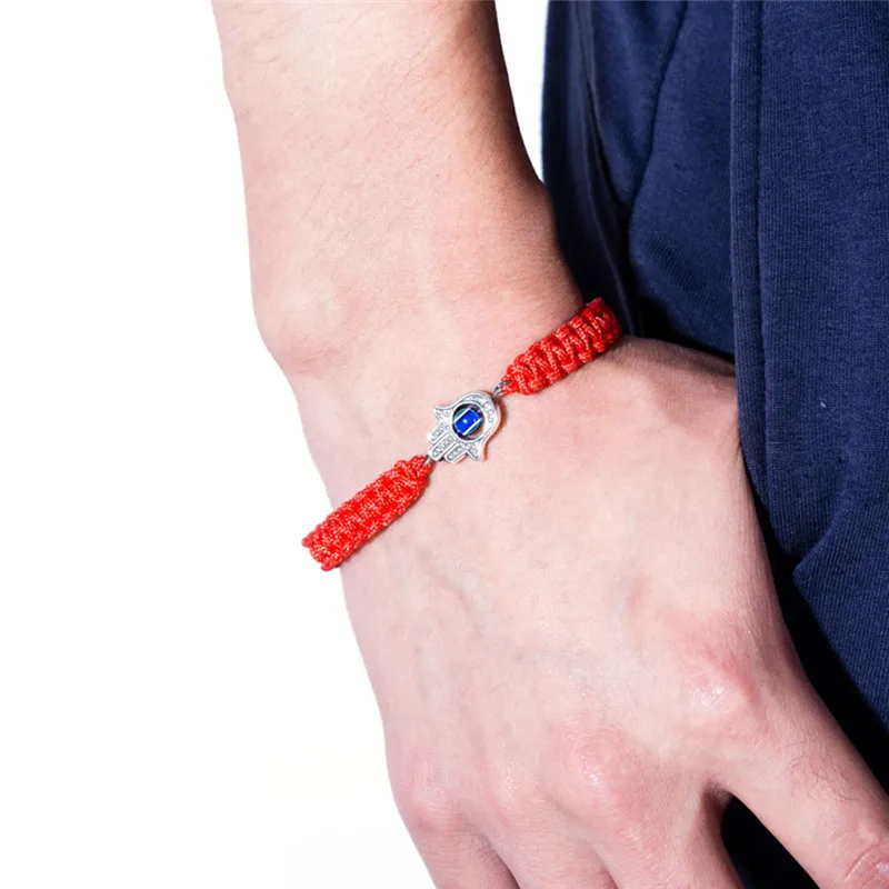

Bring You Lucky Peaceful Bracelets New Handmade Braided Rope Bracelets Red Thread Blue Eye Charm Bracelets Adjustable Length