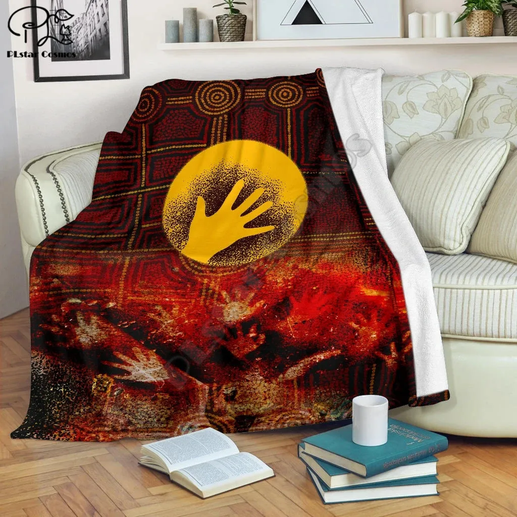 Aboriginal Premium Indigenous Crocodile Family Fleece Blanket 3D full printed Wearable Adults/kids | Дом и сад