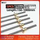 CNC 3D принтер 1 шт. T12 трапециевидный стержень, ведущий Винт 12 мм, свинцовый 2 3 4  8  10  12 мм с латунной гайкой, L = 150 мм-1000 мм