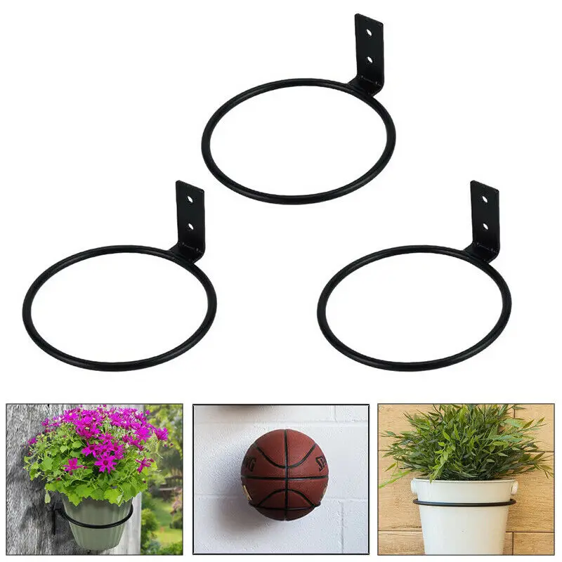 

4/6/8in Plant Holder Ring Wall Mounted Metal Flower Pot Hook Hangers For Indoor & Outdoor Decoration Garden Planter Hook Racks