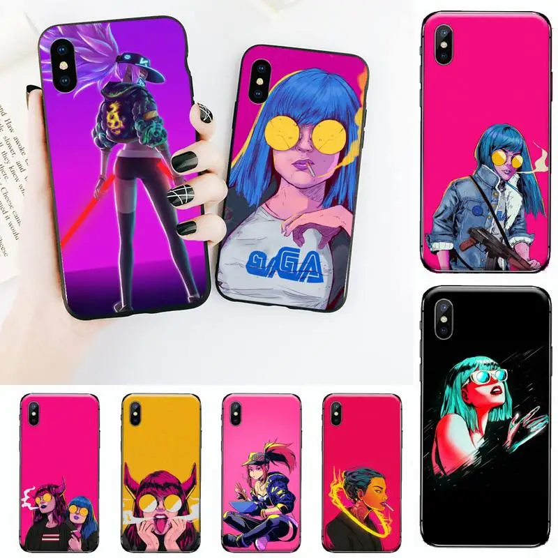 

pink Aesthetic Girl Drawings Phone Case for iPhone 11 12 13 mini pro XS MAX 8 7 6 6S Plus X 5S SE 2020 XR