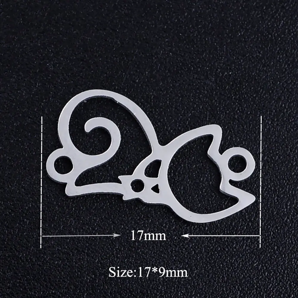 5 шт./лот милый Кот Китти из нержавеющей стали соединитель Шарм для женщин