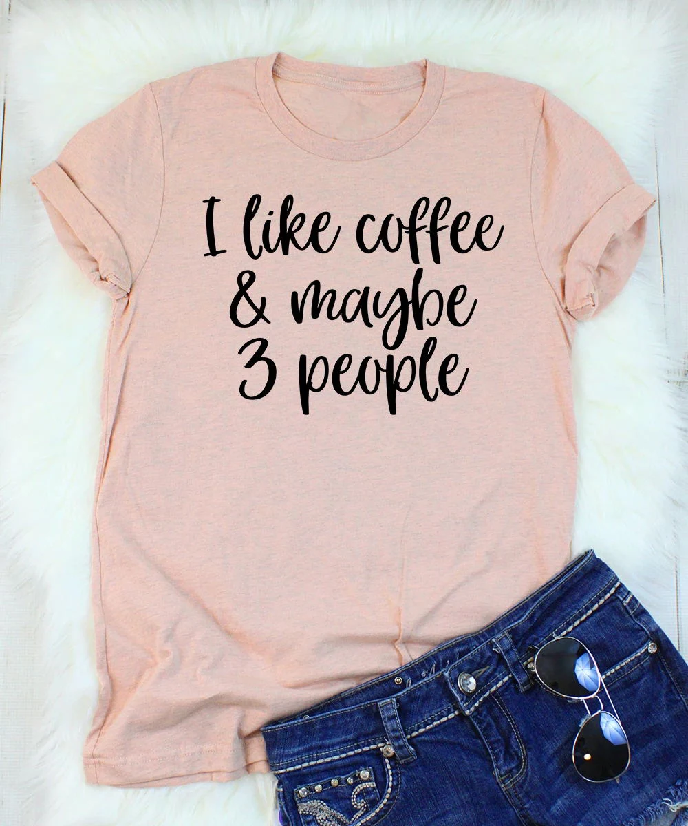 Футболка унисекс с надписью i like coffee and May 3 people смешная из 100% хлопка хипстерская