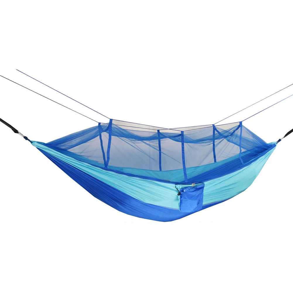 

New Portable Double Swing Hammock Nylon Bed with Mosquito Net for CampingHiking SCI88