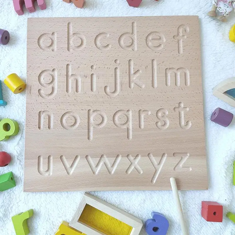 

Montessori Language Toys English Capital Alphabet Letters & Toy Digitals Practice 0-9 Home Cognition Work Preshool Board Wr E1S5