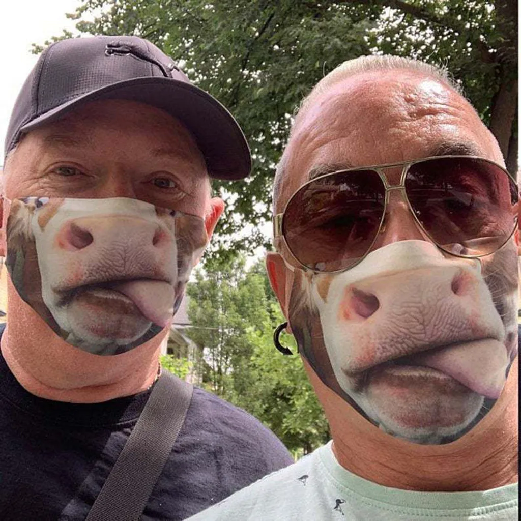 Усы борода 3D Животные забавное выражение маска для лица моющаяся многоразовая