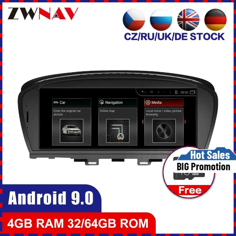Автомобильный мультимедийный плеер 4 + 64 ГБ 8 ядер Android 9 0 GPS аудио для BMW 7er E65 E66 2008-2012
