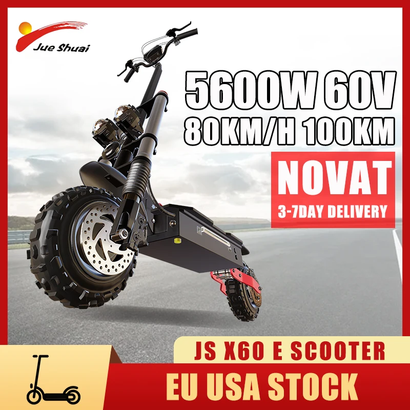 

Электрический скутер 5600 Вт, 60 в, двойной мотор, складные электрические скутеры для взрослых с сиденьем, максимальная скорость 85 км/ч, склад в ...