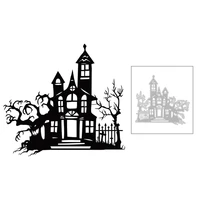 2020 new halloween building house metal cutting dies and tree background die scrapbooking for crafts card making no stamps sets